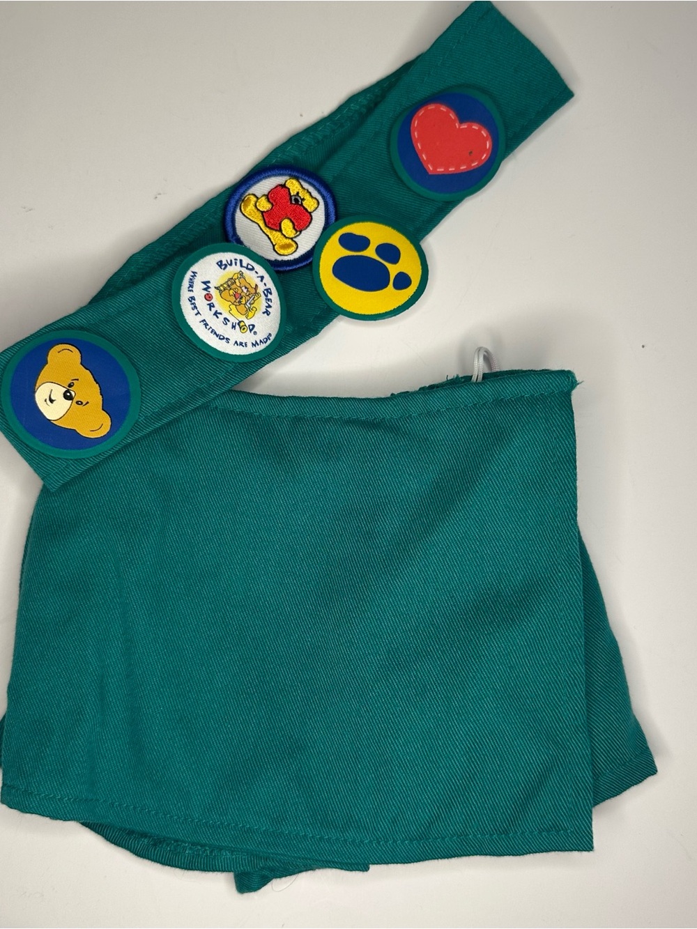 VTG Build A Bear Workshop Girl Scouts Green Sash & Skort W/ 5 Scout Patches